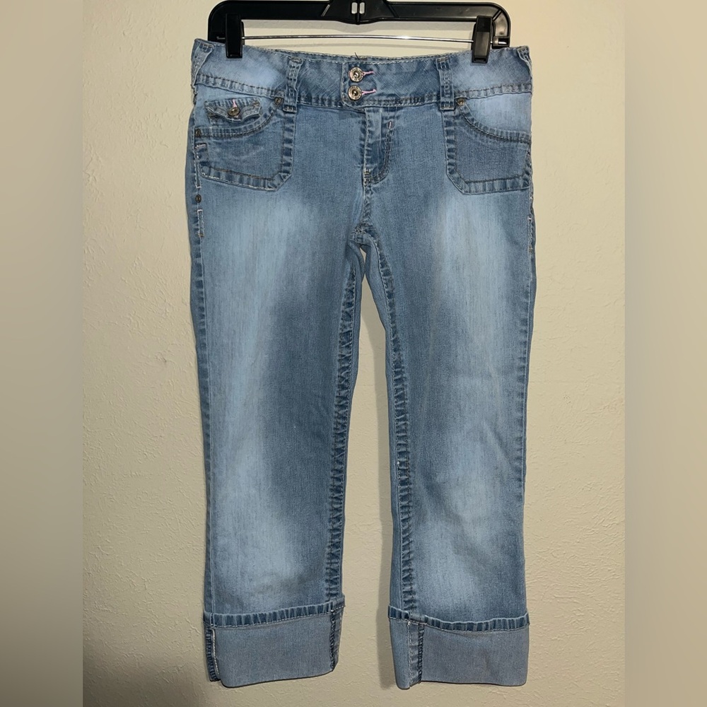 Angels Women's Light Blue Capris